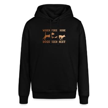 Fuchsjagd Geschenke Jagdhund - Stanley/Stella Unisex Hoodie SOUNDER - Schwarz - Vorne - Alina (178cm) & Michal (187cm)