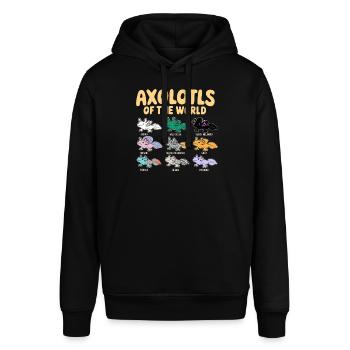 Axolotls Der Welt Süßer Anime Salamander - Stanley/Stella Unisex Hoodie SOUNDER - Schwarz - Vorne - Alina (178cm) & Michal (187cm)