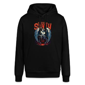 Chiropraktiker Physiotherapeut Spine Savvy - Stanley/Stella Unisex Hoodie SOUNDER - Schwarz - Vorne - Alina (178cm) & Michal (187cm)