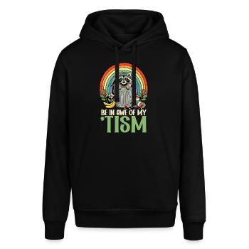 Be In Awe Of My 'Tism Autistic Waschbären - Stanley/Stella Unisex Hoodie SOUNDER - Schwarz - Vorne - Alina (178cm) & Michal (187cm)