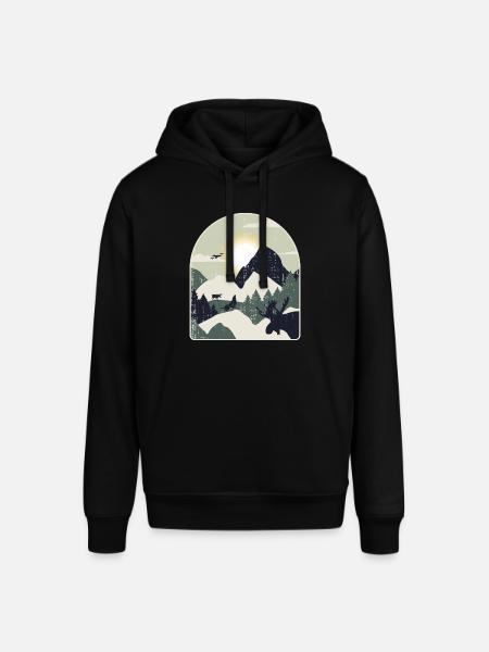 Nature Forest Mountains Hiking - Stanley/Stella SOUNDER Unisex Hoodie - black