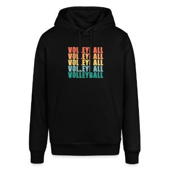 Retro Volleyballer Volleyball Set Volleyball Team - Stanley/Stella Unisex Hoodie SOUNDER - Schwarz - Vorne - Alina (178cm) & Michal (187cm)