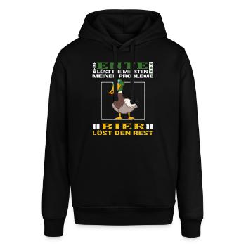 ente entensammlung entenliebhaber mag enten bier - Stanley/Stella Unisex Hoodie SOUNDER - Schwarz - Vorne - Alina (178cm) & Michal (187cm)