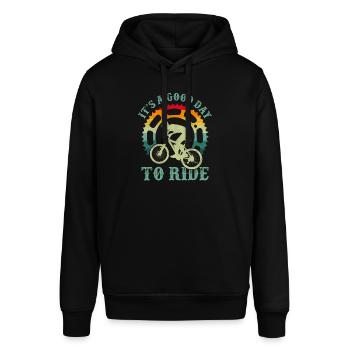 Mountain Biking MTB Mountain Biker Mountainbike - Stanley/Stella Unisex Hoodie SOUNDER - Schwarz - Vorne - Alina (178cm) & Michal (187cm)