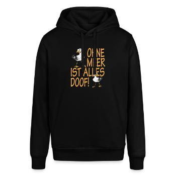 Nord Küste Ohne Meer ist alles Doof Norddeutsch - Stanley/Stella Unisex Hoodie SOUNDER - Schwarz - Vorne - Alina (178cm) & Michal (187cm)