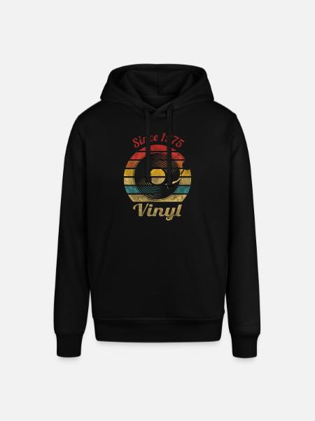 Sinds 1975 Vinyl Retro Vintage Muziek - Stanley/Stella Uniseks biologische hoodie SOUNDER - zwart
