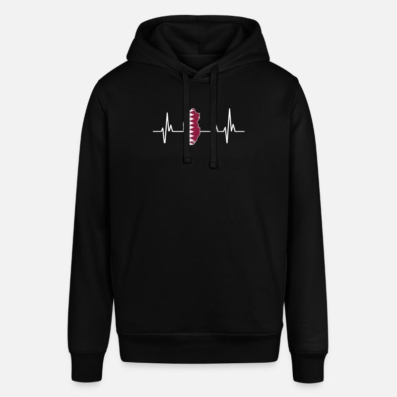 Heartbeat Design Drapeau qatari Qatar - Sweat à capuche SOUNDER Stanley/Stella Unisexe - noir