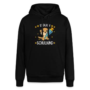 endlich Schulkind Einschulung Schule Erdmännchen - Stanley/Stella Unisex Hoodie SOUNDER - Schwarz - Vorne - Alina (178cm) & Michal (187cm)
