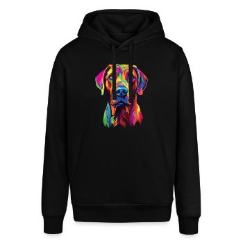 Wasserfarben Farbenfroher Rhodesian Ridgeback - Stanley/Stella Unisex Hoodie SOUNDER - Schwarz - Vorne - Alina (178cm) & Michal (187cm)