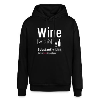 Wein Definition Spruch - Stanley/Stella Unisex Hoodie SOUNDER - Schwarz - Vorne - Alina (178cm) & Michal (187cm)