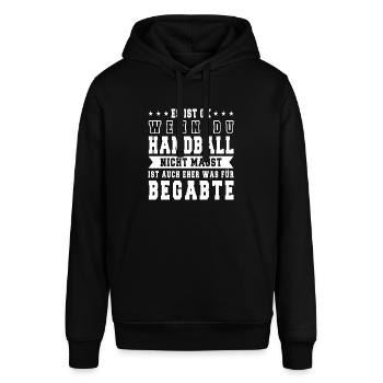 Es ist ok wenn du Handball nicht magst - Stanley/Stella Unisex Hoodie SOUNDER - Schwarz - Vorne - Alina (178cm) & Michal (187cm)