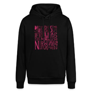 Aller besten Freunde - Stanley/Stella Unisex Hoodie SOUNDER - Schwarz - Vorne - Alina (178cm) & Michal (187cm)