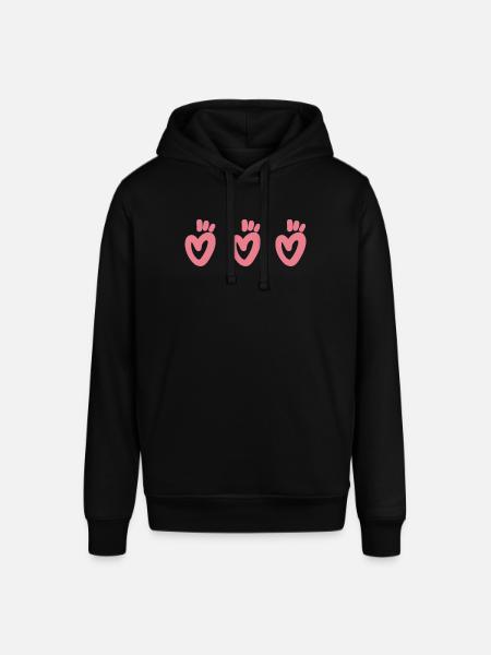 3 hearts t-shirt - Stanley/Stella SOUNDER Unisex Hoodie - black