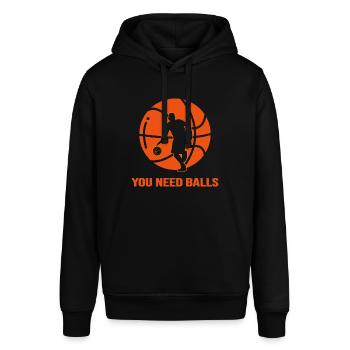 basketballspieler slamdunk basketball rebound - Stanley/Stella Unisex Hoodie SOUNDER - Schwarz - Vorne - Alina (178cm) & Michal (187cm)