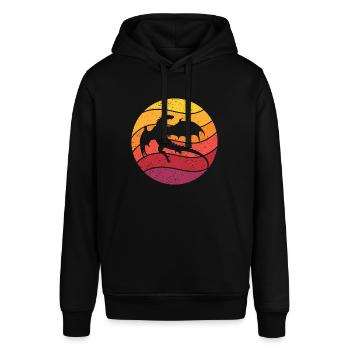 Drache Retro Style Vintage - Stanley/Stella Unisex Hoodie SOUNDER - Schwarz - Vorne - Alina (178cm) & Michal (187cm)