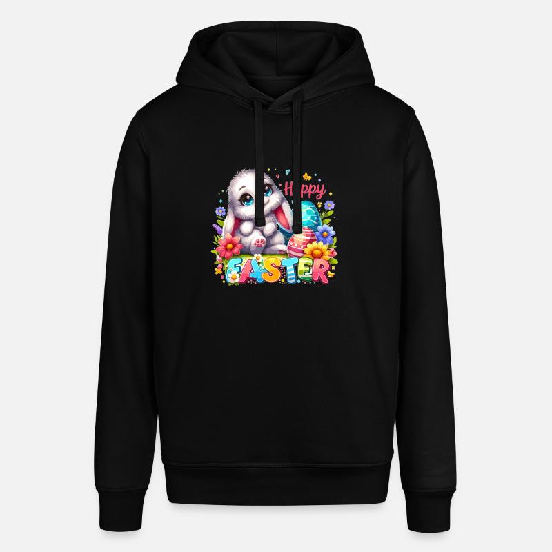 Happy Easter - Easter Bunny Illustration - Stanley/Stella SOUNDER Unisex Hoodie - black
