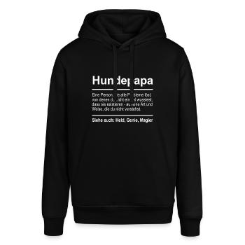 Hundepapa - Stanley/Stella Unisex Hoodie SOUNDER - Schwarz - Vorne - Alina (178cm) & Michal (187cm)
