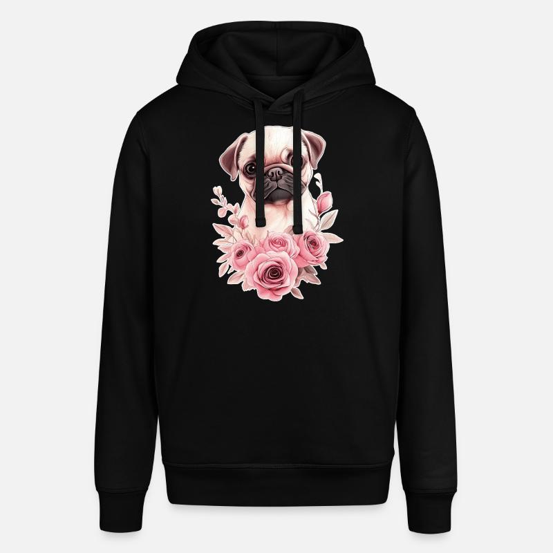 Carlin avec des fleurs - Sweat à capuche SOUNDER Stanley/Stella Unisexe - noir