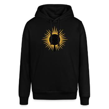Cross of Atlantis - Platon - Symbol New Wisdom / - Stanley/Stella SOUNDER Unisex Hoodie - black - Front - Alina (178cm) & Michal (187cm)
