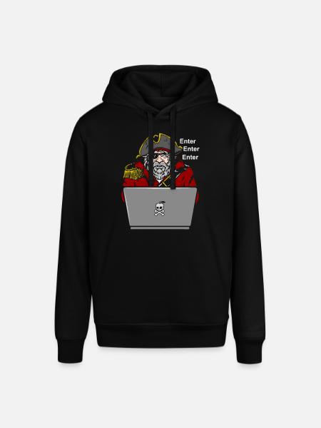 Pirat Notebook Enter - Stanley/Stella Unisex Hoodie SOUNDER - Schwarz