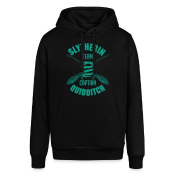 Harry Potter Slytherin Quidditch Wappen - Stanley/Stella Unisex Hoodie SOUNDER - Schwarz - Vorne - Alina (178cm) & Michal (187cm)