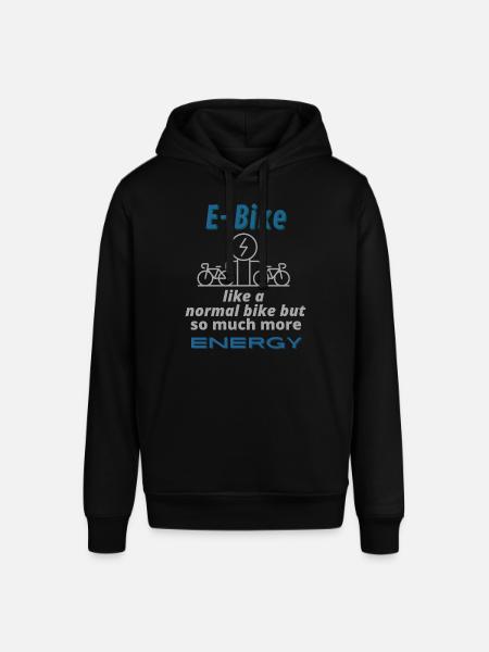 E-bike e-bike ebike rijden elektrische fiets - Stanley/Stella Uniseks biologische hoodie SOUNDER - zwart