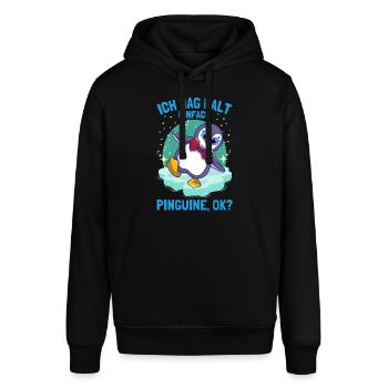 Ich Mag Halt Einfach Pinguine Süßer Pinguin - Stanley/Stella Unisex Hoodie SOUNDER - Schwarz - Vorne - Alina (178cm) & Michal (187cm)