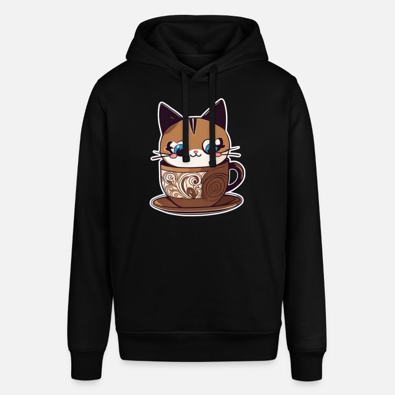 Chat de café mignon - Sweat à capuche SOUNDER Stanley/Stella Unisexe - noir