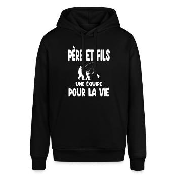 pêche père et fils équipe pour la vie papa pêcheur - Sweat à capuche SOUNDER Stanley/Stella Unisexe - noir - Devant - Alina (178cm) & Michal (187cm)