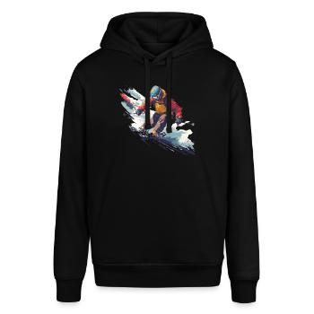 Winter Mountains Snow Freestyle Ski - Stanley/Stella SOUNDER Unisex Hoodie - black - Front - Alina (178cm) & Michal (187cm)