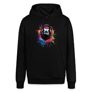 paresseux artistique coloré avec casque - Sweat à capuche SOUNDER Stanley/Stella Unisexe - noir - Devant - Alina (178cm) & Michal (187cm)