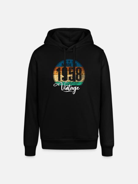 Vintage Made in 1958 Year of birth 1958 Birthday - Stanley/Stella SOUNDER Unisex Hoodie - black