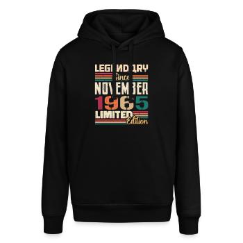 Legendär Seit November 1965 - Geschenk 1965 - Stanley/Stella Unisex Hoodie SOUNDER - Schwarz - Vorne - Alina (178cm) & Michal (187cm)