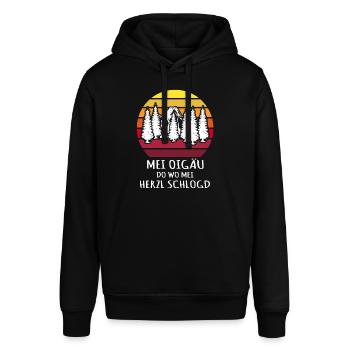 Allgäu Dialekt Allgäuisch Allgäuer - Stanley/Stella Unisex Hoodie SOUNDER - Schwarz - Vorne - Alina (178cm) & Michal (187cm)