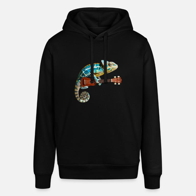 Caméléon avec ukulélé - Sweat à capuche SOUNDER Stanley/Stella Unisexe - noir