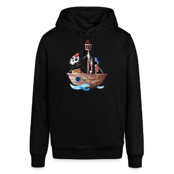 Petit pirate avec son bateau - Sweat à capuche SOUNDER Stanley/Stella Unisexe - noir - Devant - Alina (178cm) & Michal (187cm)