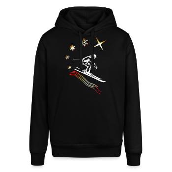 Motif Skiing Winter Holiday Gift - Stanley/Stella SOUNDER Unisex Hoodie - black - Front - Alina (178cm) & Michal (187cm)