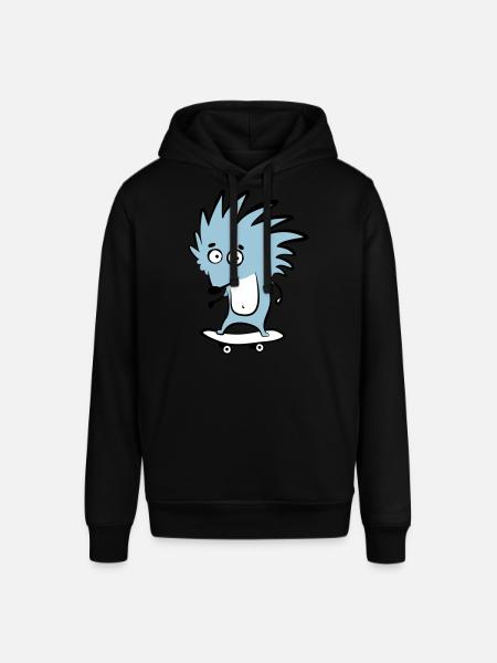 Skate-hedgehog "Knut H. Heckmann" - Stanley/Stella SOUNDER Unisex Hoodie - black
