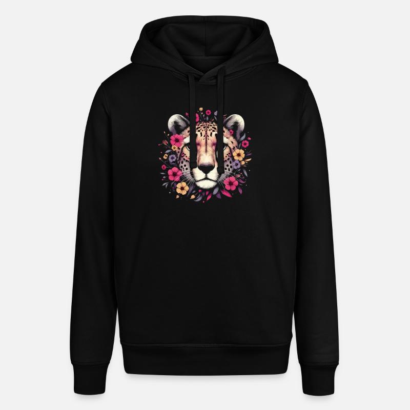 Guépard Fleurs de guépard - Sweat à capuche SOUNDER Stanley/Stella Unisexe - noir