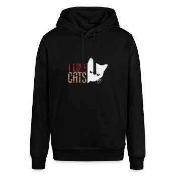 Katzenfreund - Stanley/Stella Unisex Hoodie SOUNDER - Schwarz - Vorne - Alina (178cm) & Michal (187cm)
