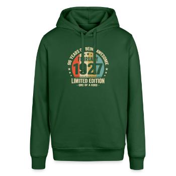 96 Years Of Being Awesome Since February 1927 - Stanley/Stella SOUNDER Unisex Hoodie - bottle green - Front - Alina (178cm) & Michal (187cm)