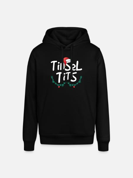 Womens Klatergoud Tieten Funny Christmas - Stanley/Stella Uniseks biologische hoodie SOUNDER - zwart