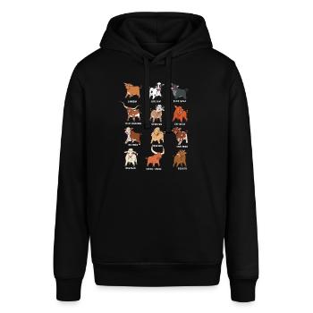 Verschiedene Kawaii Kühe - Stanley/Stella Unisex Hoodie SOUNDER - Schwarz - Vorne - Alina (178cm) & Michal (187cm)