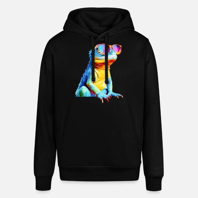 Hacko le lézard à lunettes - Sweat à capuche SOUNDER Stanley/Stella Unisexe - noir