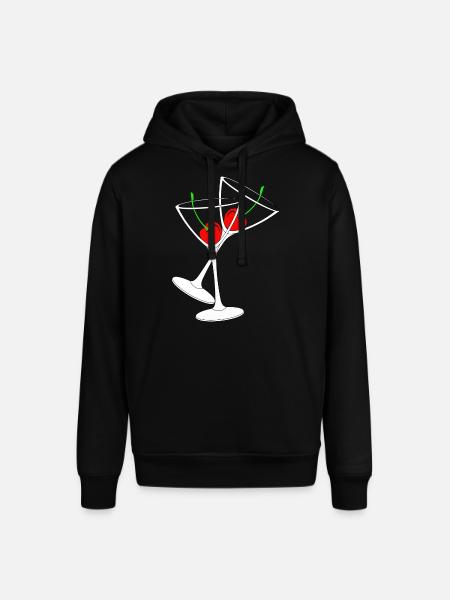 Cocktail glasses with cherries - Stanley/Stella SOUNDER Unisex Hoodie - black