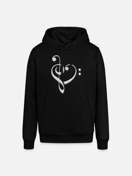 Muziek, noot, band, sleutel hart, koor, klassiek - Stanley/Stella Uniseks biologische hoodie SOUNDER - zwart
