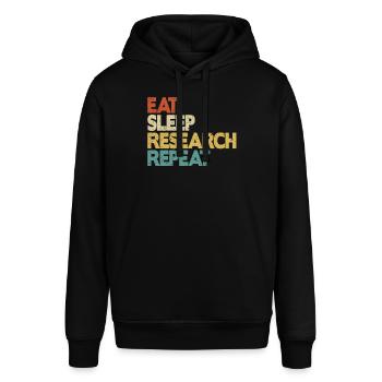 Eat Sleep Research Repeat gift idea - Stanley/Stella SOUNDER Unisex Hoodie - black - Front - Alina (178cm) & Michal (187cm)