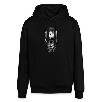 Viking Skull - Stanley/Stella SOUNDER Unisex Hoodie - black - Front - Alina (178cm) & Michal (187cm)