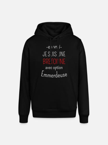 Bretonne avec option Emmerdeuse - Sweat à capuche SOUNDER Stanley/Stella Unisexe - noir