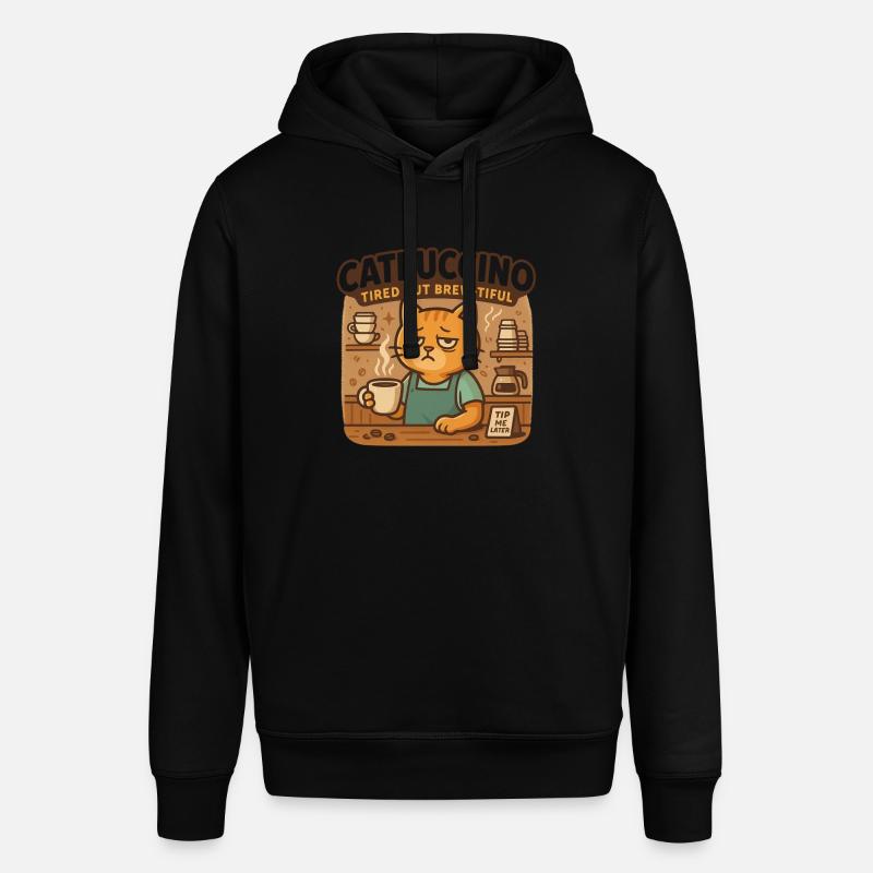 Catpuccino – Chat de café fatigué - Sweat à capuche SOUNDER Stanley/Stella Unisexe - noir